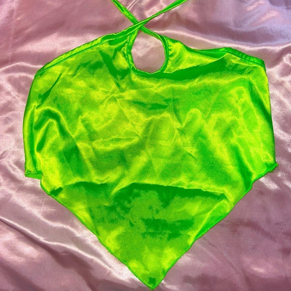 Neon green halter top